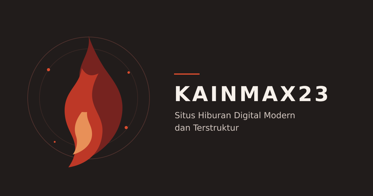 Komposisi visual KAINMAX23 berupa api merah di atas latar arang